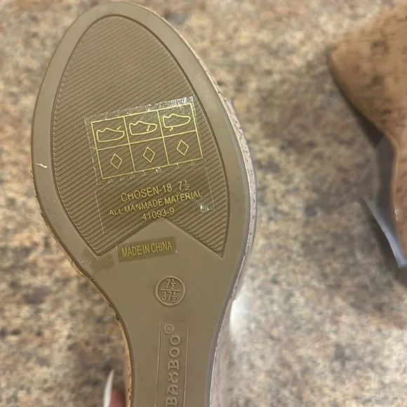 Bamboo Wedge Sandal Clear Strap Womens Size 7.5 Slip On Style - Picture 16 of 16